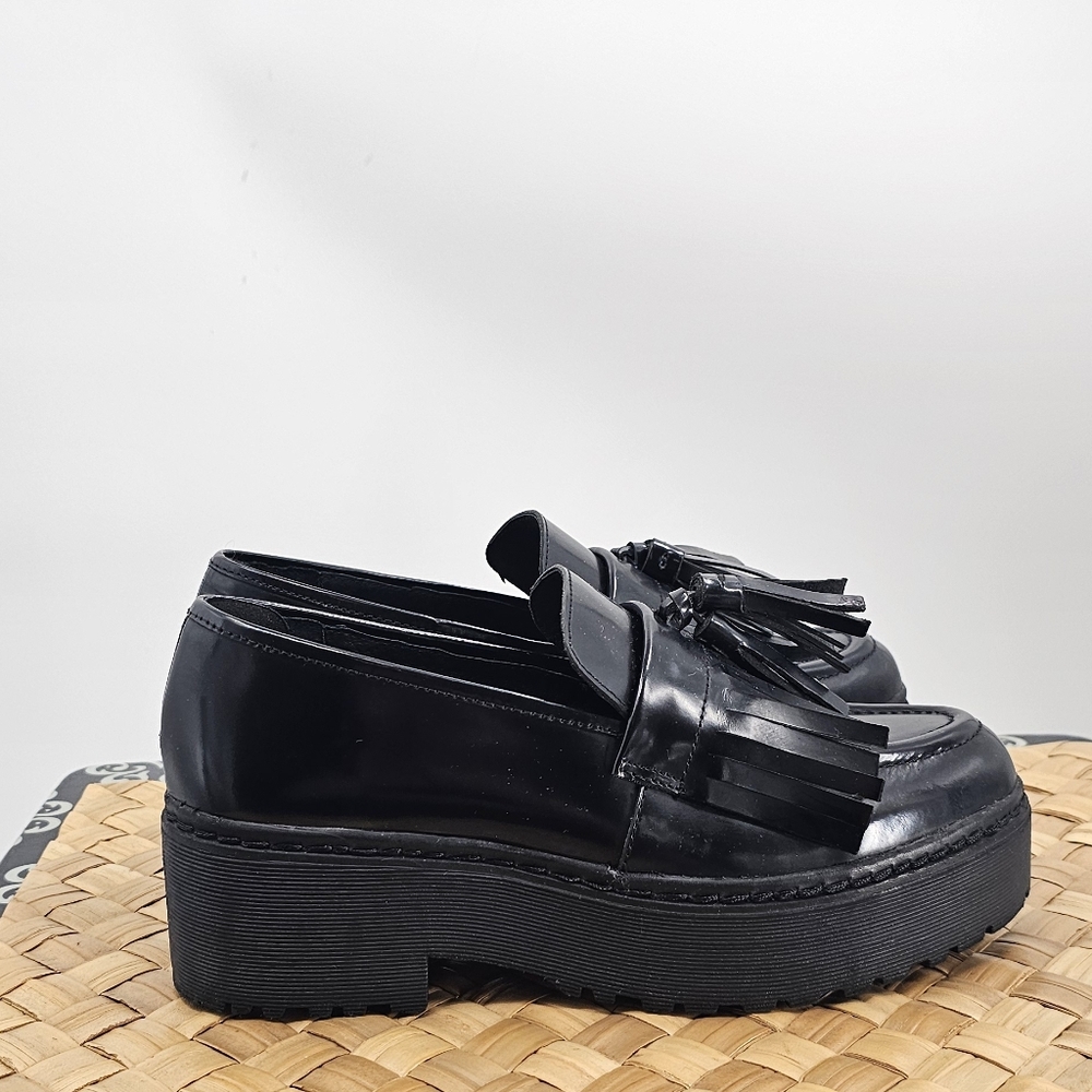 Jeffrey Campbell Black Platform Loafers